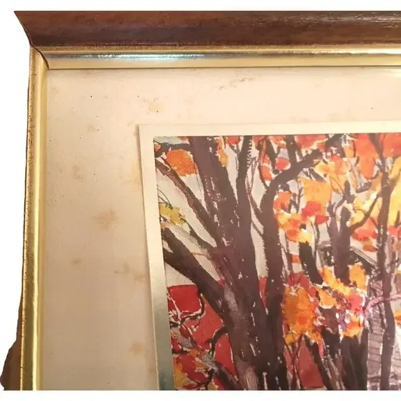 The‎ Seasons: Four Framed Phil Austin Foil Prints 50’s-60’s VTG ART Signed USA - Picture 11 of 14